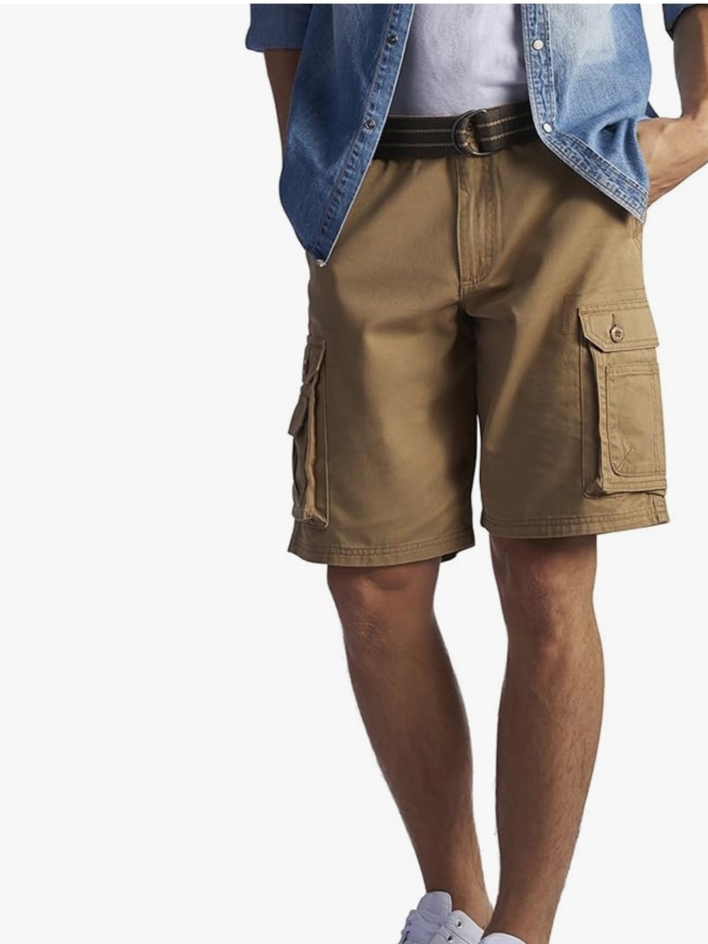 Lee Men's Dungaree Belted Wyoming Cargo Shorts Size 36